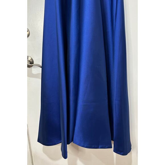 Sachin & Babi Rae Gown Eclipse Blue Fuchsia Belt Sz 4 NWT Glamorous A-Line Dress - Picture 14 of 15